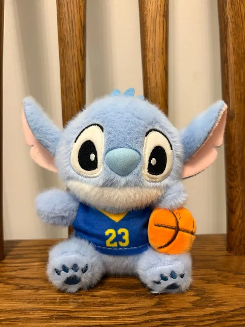 Disney Stitch Basketball Jersey Plush Keychain 5 Inch Blue Stuffed Toy