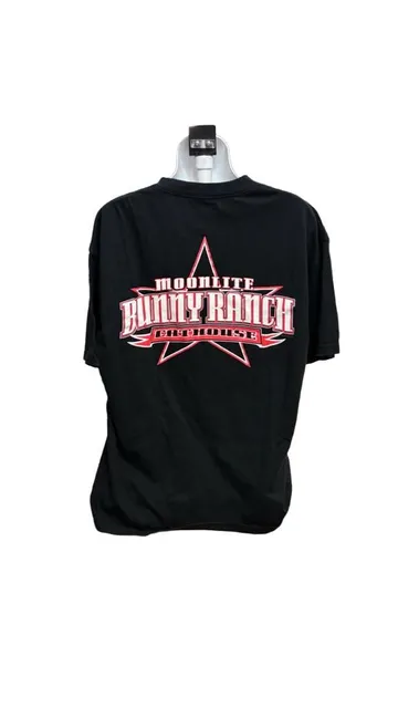 HBO Cathouse Moonlite Bunny Ranch Black T-Shirt