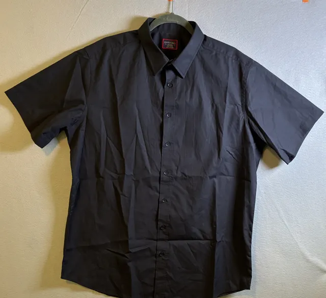UNTUCKit Coufran Short-Sleeve Button Shirt XL Tall Regular Black 100% cotton