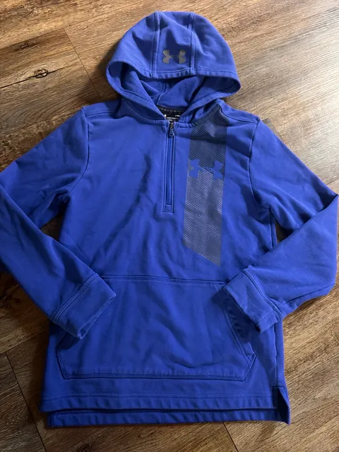 Under Armour Threadborne 1/4 Zip Hoodie Size YMD Blue