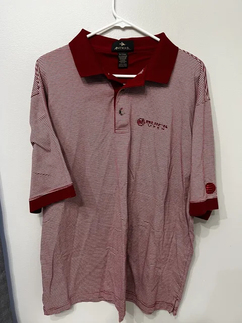 Antigua Buick Open Golf Polo Shirt Men's XL Red striped PGA Tourney