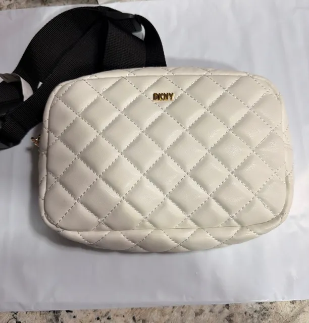 DKNY Quilted Crossbody Bag White