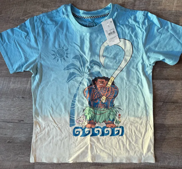 Child Disney Moana Maui Graphic T-Shirt Size M Blue I Can Lift A Whole Island
