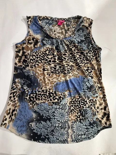 Prestige Edge Animal Paisley Print Sleeveless Top Size 1X