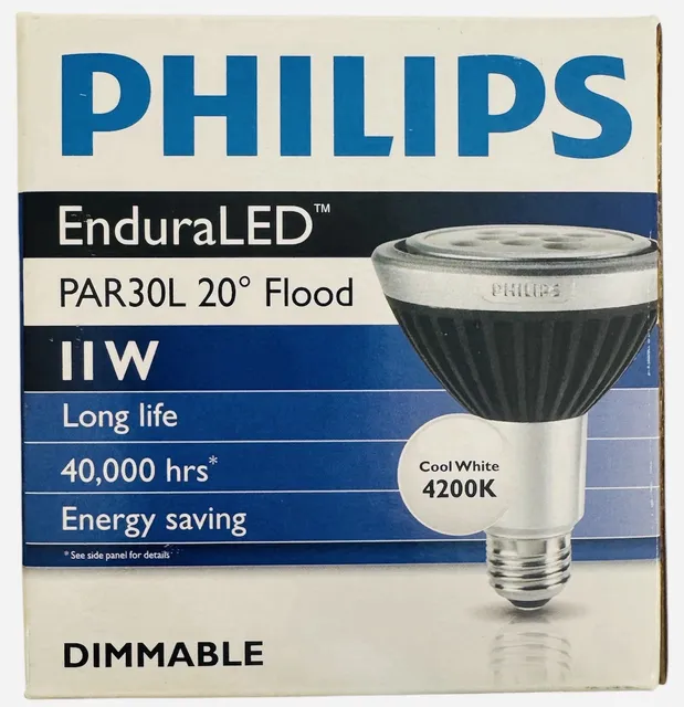 Philips 11PAR30L/END/F20 EnduraLED 11W Dimmable LED Flood Light Bulb – New