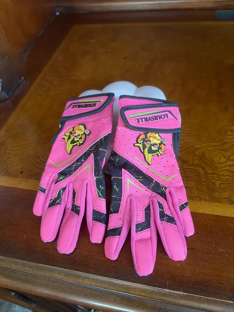 Louisville Slugger Party Animals Genuine V2 Youth Batting Gloves Size YXS Pink