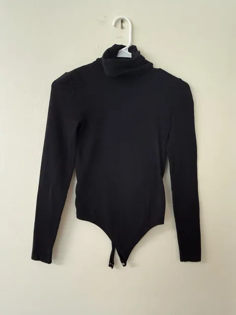 Wolford Turtleneck Bodysuit Size S Black Long Sleeve