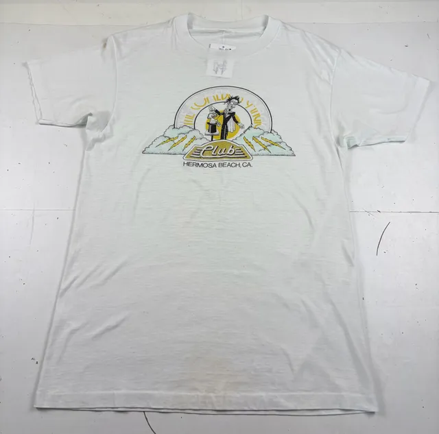 Vintage 70s-80s The Comedy Magic Club Hermosa Beach CA Graphic T-Shirt White Size M (OF)