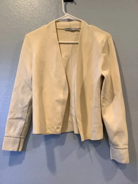 M.M. LaFleur Cardigan Size M Ivory Open Front Knit Jacket