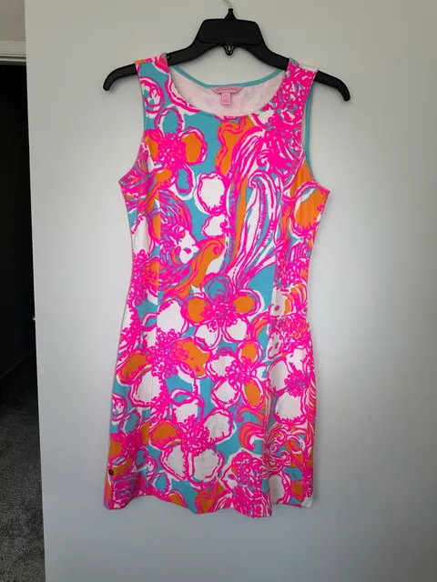 Lilly Pulitzer Dress Size XS Floral Print Keyhole Back Sleeveless