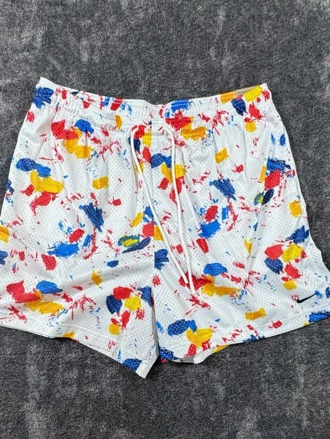 Nike Dri-FIT Basketball Shorts XL White Paint Splatter NWT