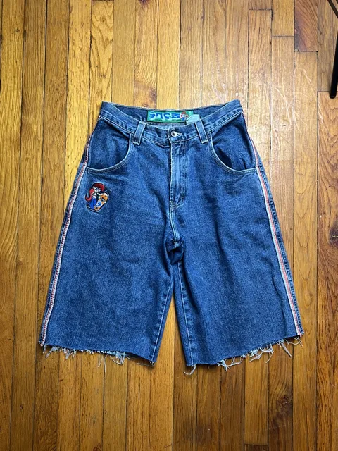 Jnco Girlie Stuff Mags Size 11 Blue Denim Cutoff Jorts Skater Shorts