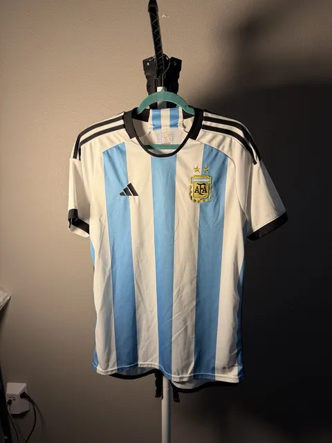 Adidas Argentina Home Soccer Jersey Size L Blue White AFA