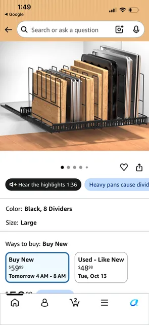 Housolution Kitchen Organizer Rack Slide-Out Rail Design Large