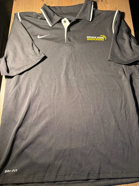Nike Wichita State Shockers Dri-Fit Polo Shirt Size L Black