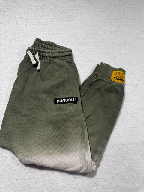 Nununu Kids Jogger Sweatpants Size 8-9 Olive Green Ombre