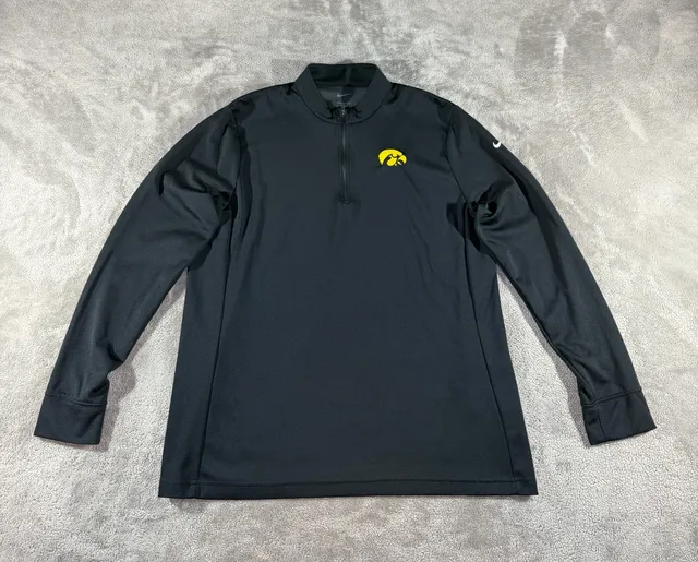 Nike Women’s Iowa Hawkeyes Quarter Zip Pullover XL Black Dri-Fit Long Sleeve