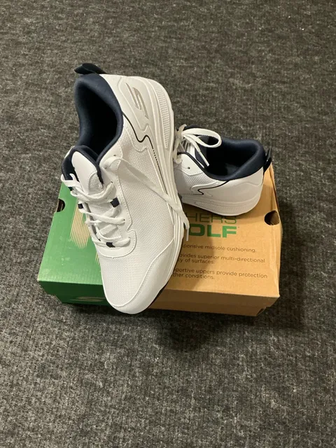 Skechers Go Golf Torque-Sport 2 Golf Shoes Mens Size 9.5 White Navy