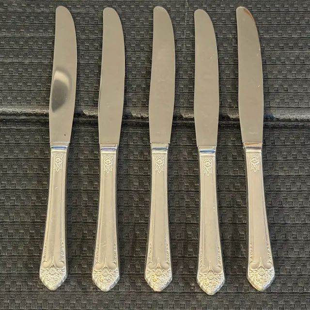 International Silver Starlight Silverplate Set of 5 Dinner Knives Flatware