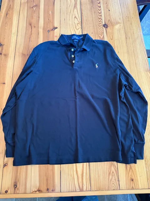 Polo Ralph Lauren Long Sleeve Polo Shirt XL Navy Classic Fit