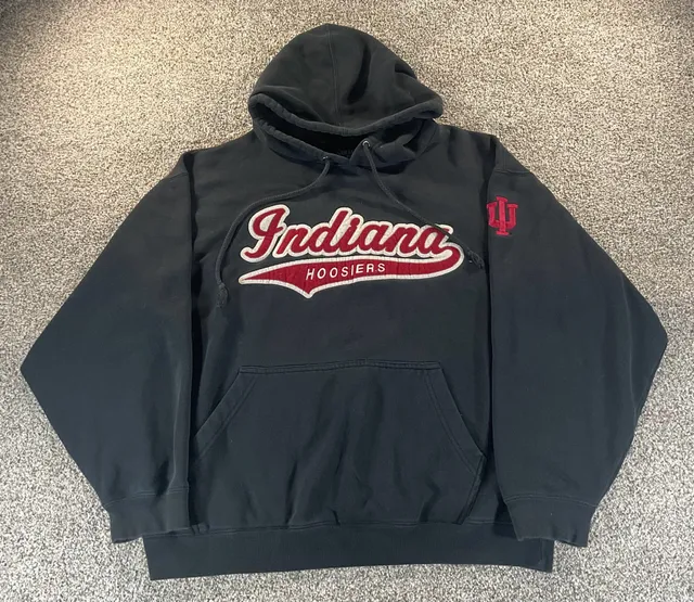 Vintage 90’s Oarsman Indiana Hoosiers Black Pullover Hoodie Sweatshirt