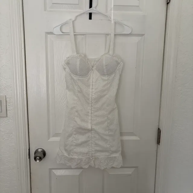 For Love & Lemons Mini Dress White Eyelet Lace Bustier