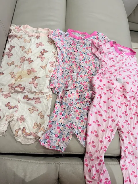 Milkberry bamboo pajama bundle play 18 months flower floral butterfly