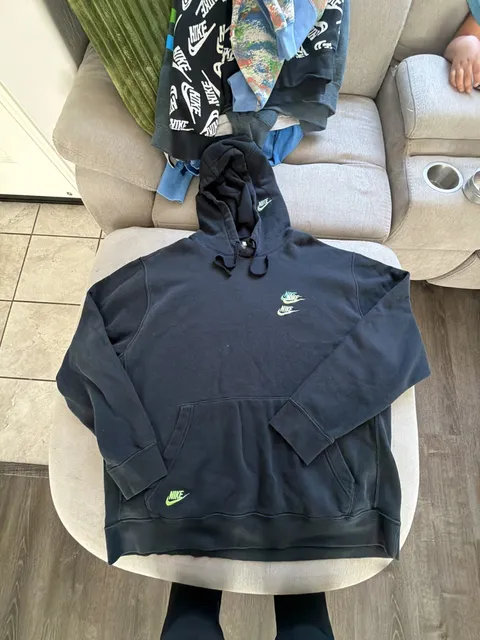 Nike Multi Swoosh Hoodie Size XXL Black Pullover Sweatshirt