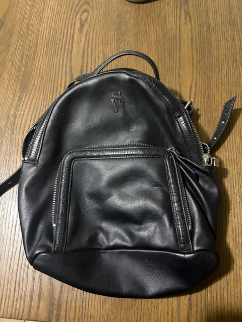 Simply Vera Vera Wang Black Faux Leather Mini Backpack Purse
