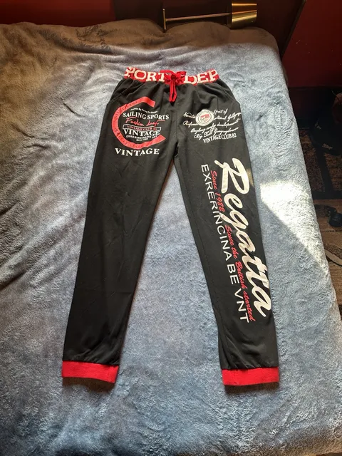 Sailing Sports Regatta Sweatpants Black Red Graphic