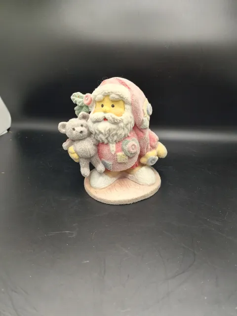 Judy Sparks Polar Pals Santa Claus with Teddy Bear 1997 Figurine