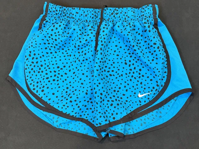 Nike Dri-FIT Shorts Size M Blue Black Polka Dot Athletic Running