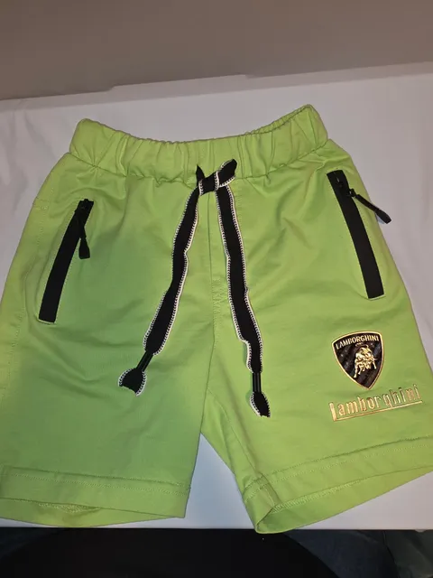 Lamborghini Shorts Youth Size Small Green Zip Pocket