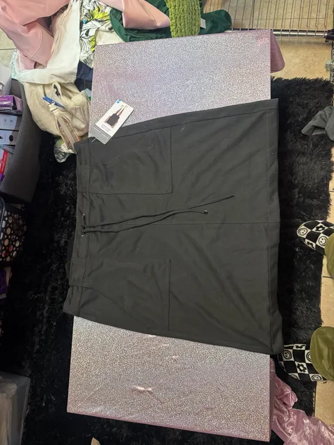 Berkley Jensen Pull-On Knit Skirt Size XL Black Cargo Drawstring