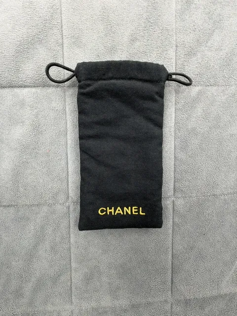 Chanel Black Drawstring Sunglasses Pouch Made In Italy