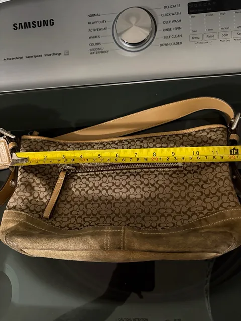 Y2K Coach Signature C Suede Brown Shoulder Bag Purse