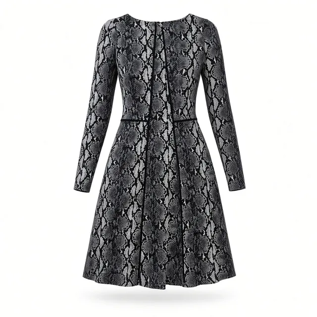 Michael Michael Kors Python Snake Print Long Sleeve Dress Size 0