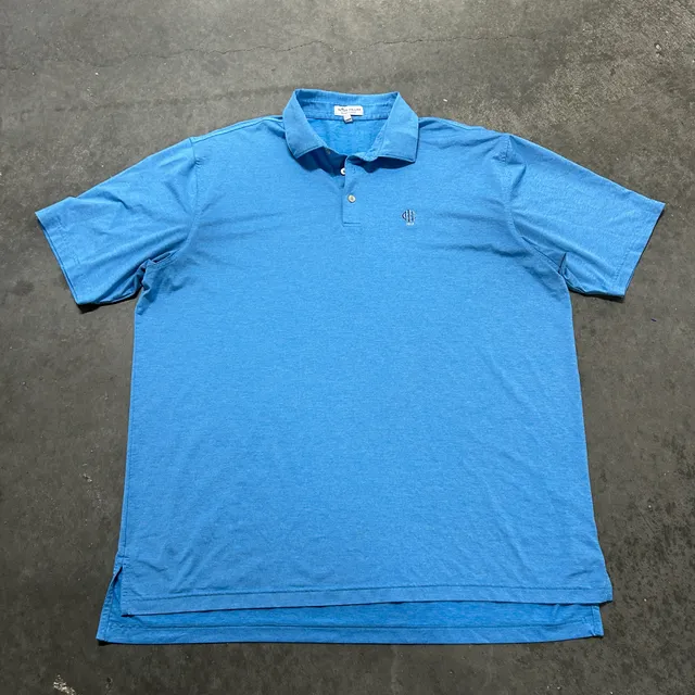 Peter Millar Polo Shirt Size 3XL Blue Embroidered Logo