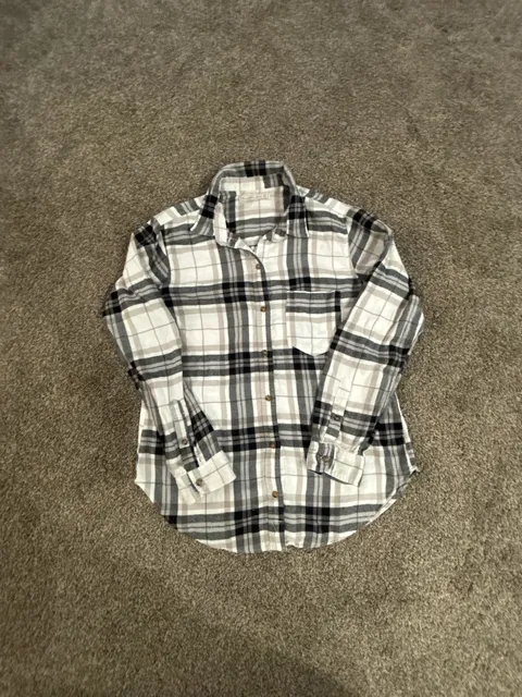 Abercrombie & Fitch Flannel Fall Shirt Black and  White Plaid