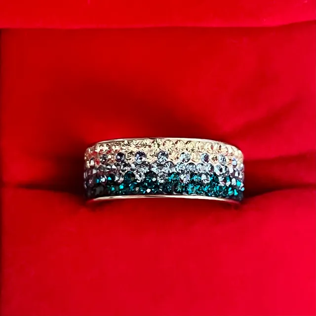 Swarovski Elements Crystal Ombre Eternity Ring Size 6
