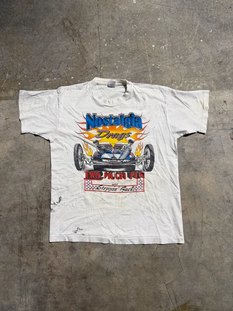 Fruit of the Loom Nostalgia Drags T-Shirt Size L Vintage Drag Racing