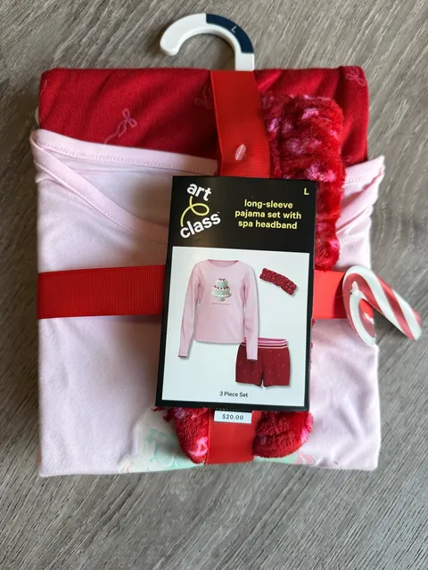 Art Class Long-Sleeve Pajama Set With Spa Headband Size L