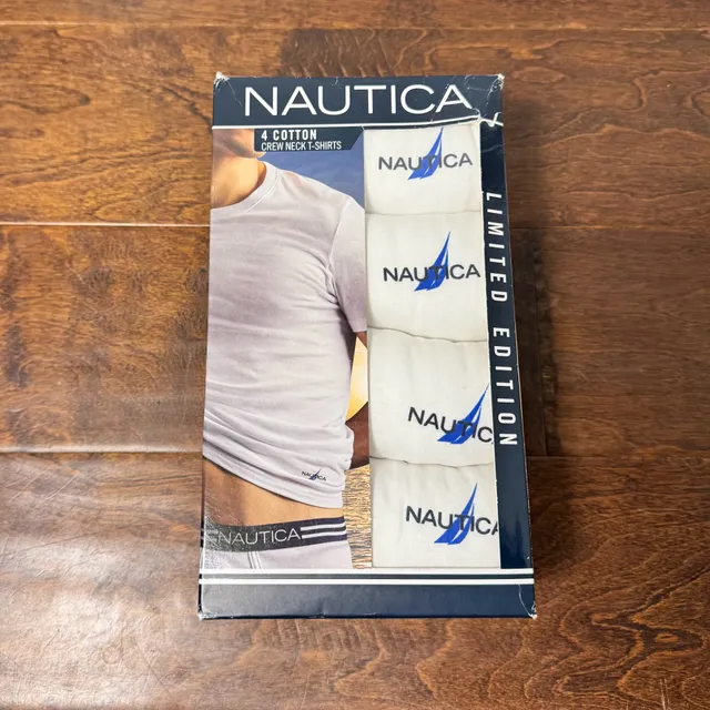 Nautica Limited Edition 4-Pack Crew Neck T-Shirts Size XXL White