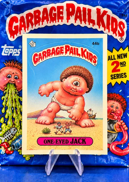 1985 Garbage Pail Kids 44b One-Eyed Jack 2nd Series Trading Card Topps RARE MINT