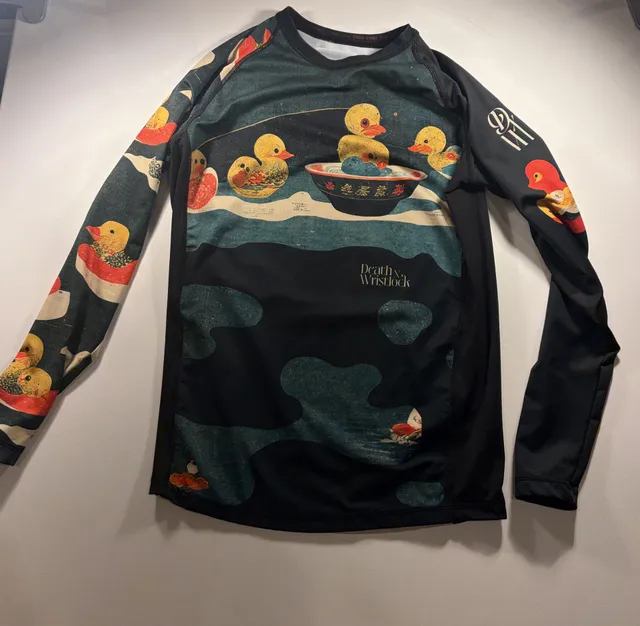 Death By Wristlock Rash Guard Long Sleeve Rubber Duck Ramen