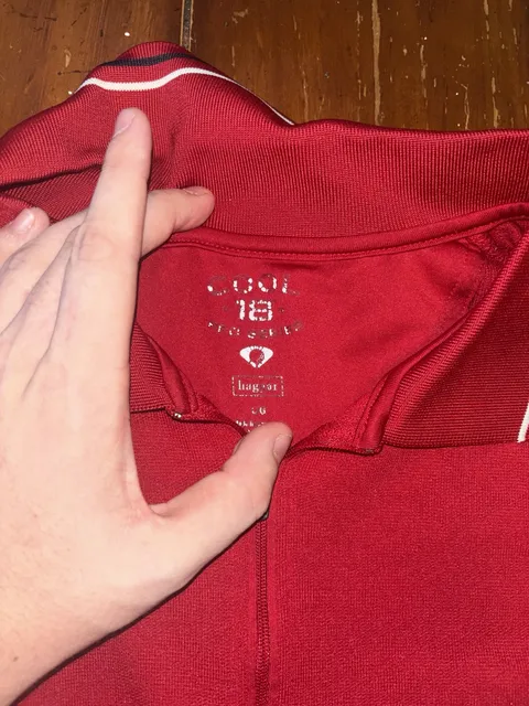 Haggar Cool 18 Pro Golf Shirt Size L Red Zip Polo