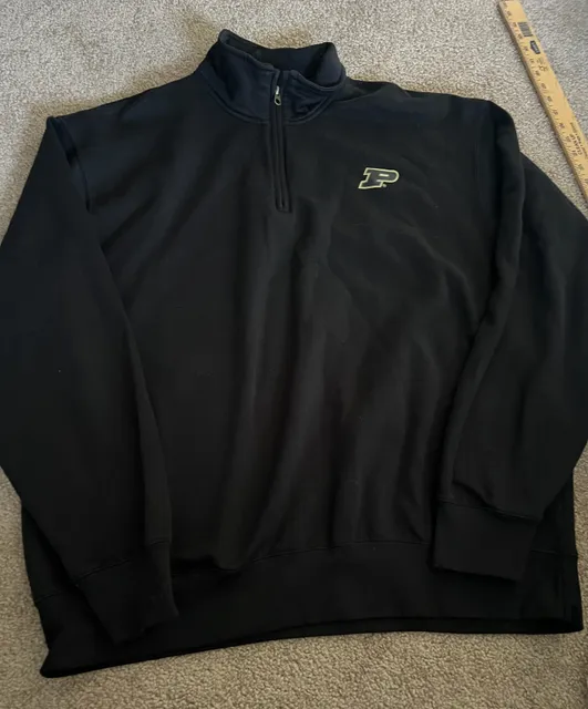Blue 84 Purdue Boilermakers 1/4 Zip Sweatshirt 2XL Black