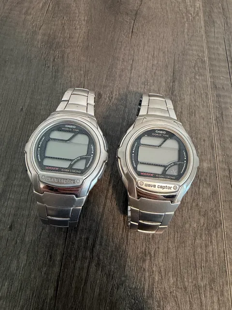Casio Wave Ceptor WV-58A Watch Stainless Steel Silver Lot of 2