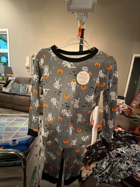 Milkberry 2-Piece Pajama Set Size 2T Gray Halloween Mummy Bamboo