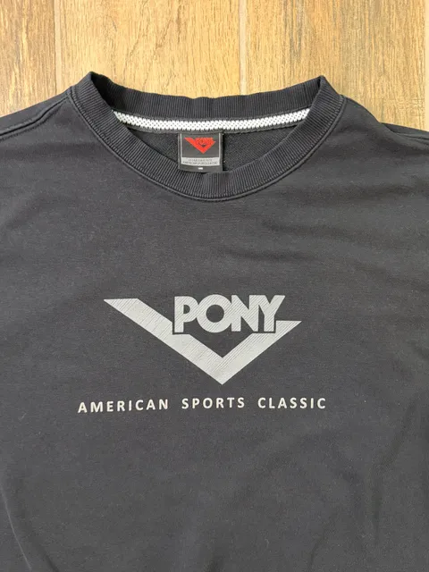 Pony American Sports Classic Sweatshirt Size 105 Black Logo